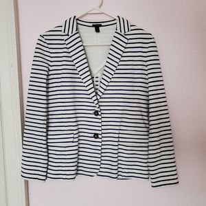 J.Crew Cotton Blazer with Navy Stripes